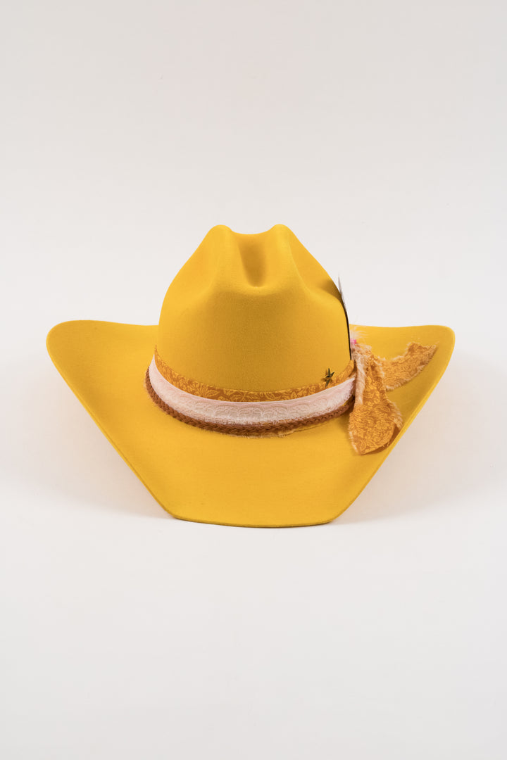 The Wildflower - Wren Merino Wool Western Hat - Yellow