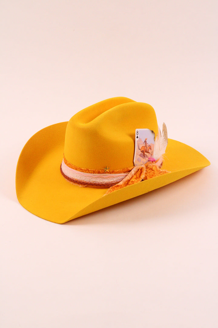 The Wildflower - Wren Merino Wool Western Hat - Yellow