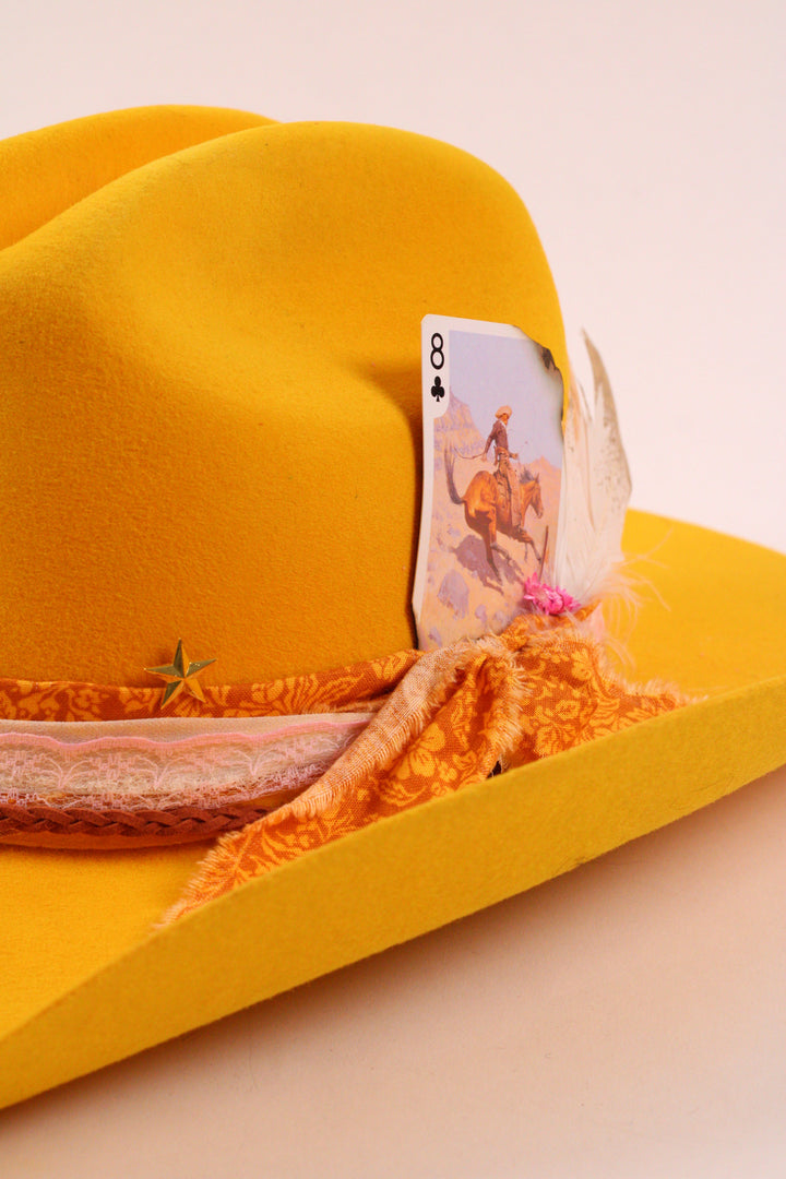 The Wildflower - Wren Merino Wool Western Hat - Yellow