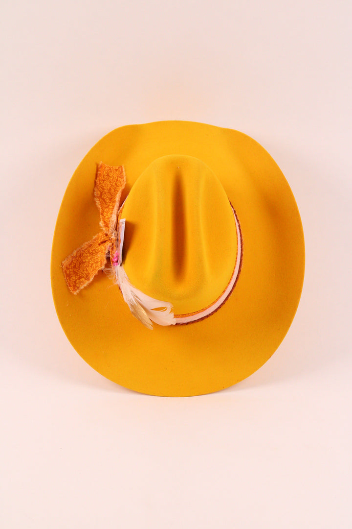 The Wildflower - Wren Merino Wool Western Hat - Yellow