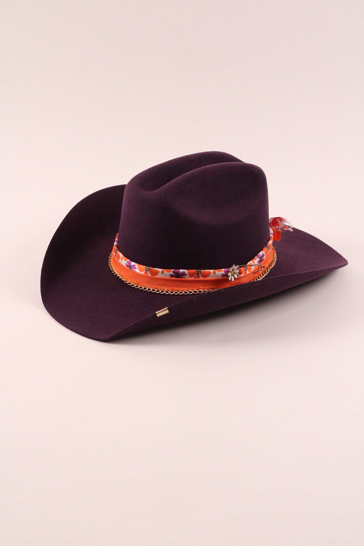 The Daisy- Wren Merino Wool Western Hat - Purple