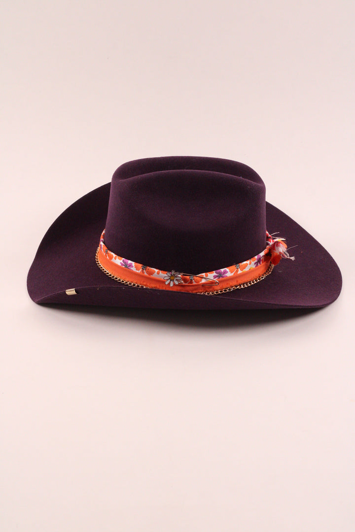 The Daisy- Wren Merino Wool Western Hat - Purple