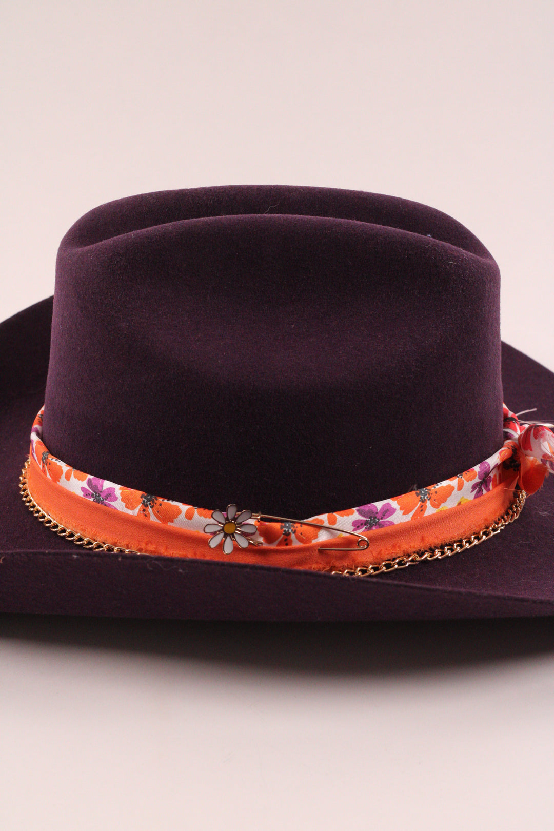 The Daisy- Wren Merino Wool Western Hat - Purple