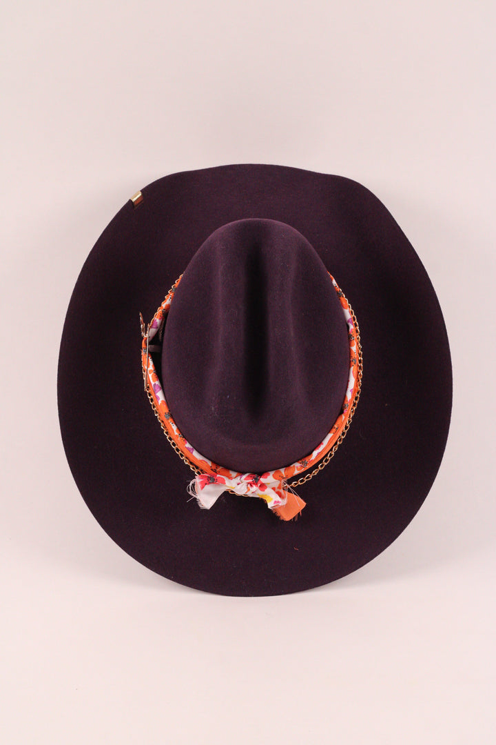 The Daisy- Wren Merino Wool Western Hat - Purple