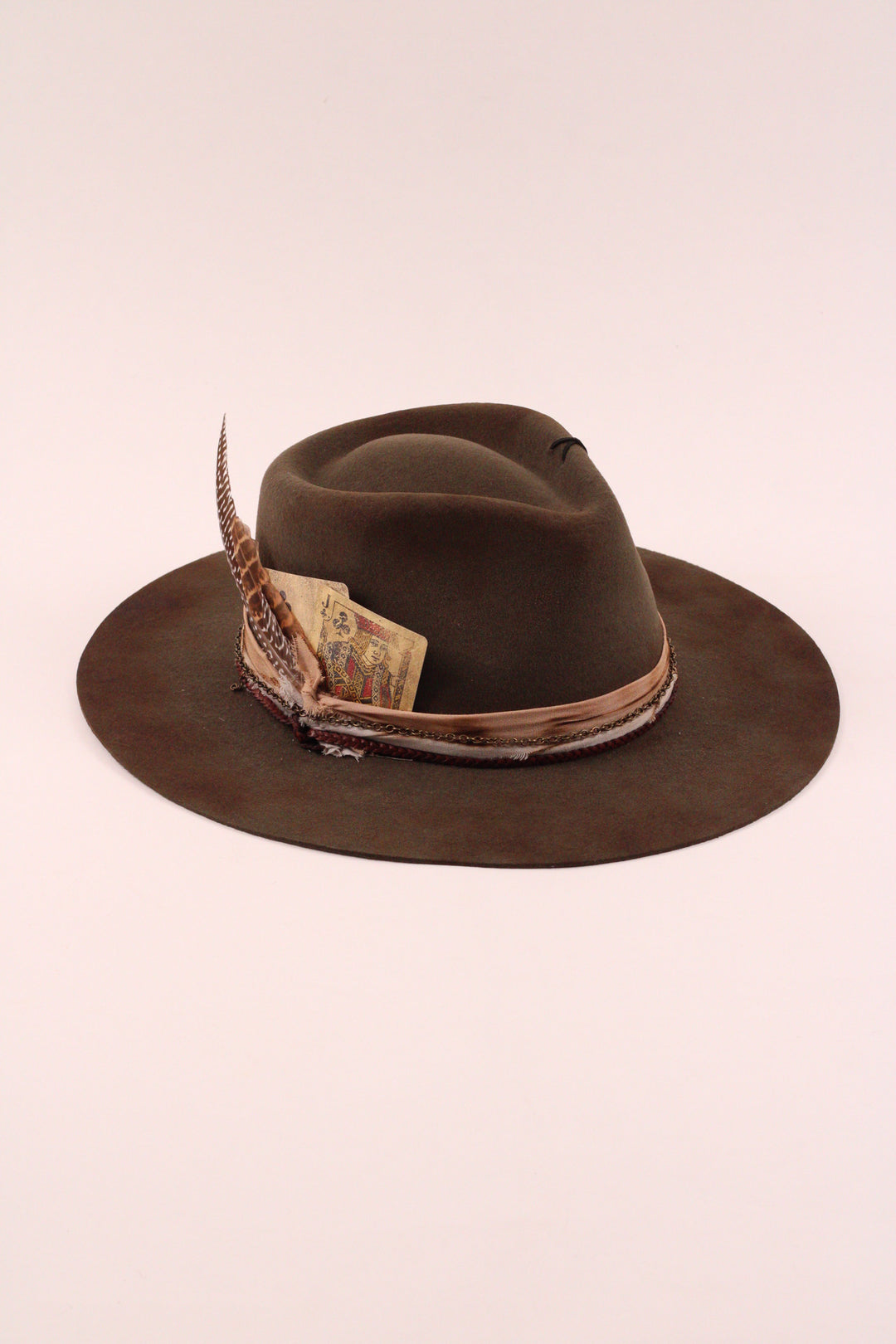 The Frankie Rancher - Wool Felt - Olive distressed