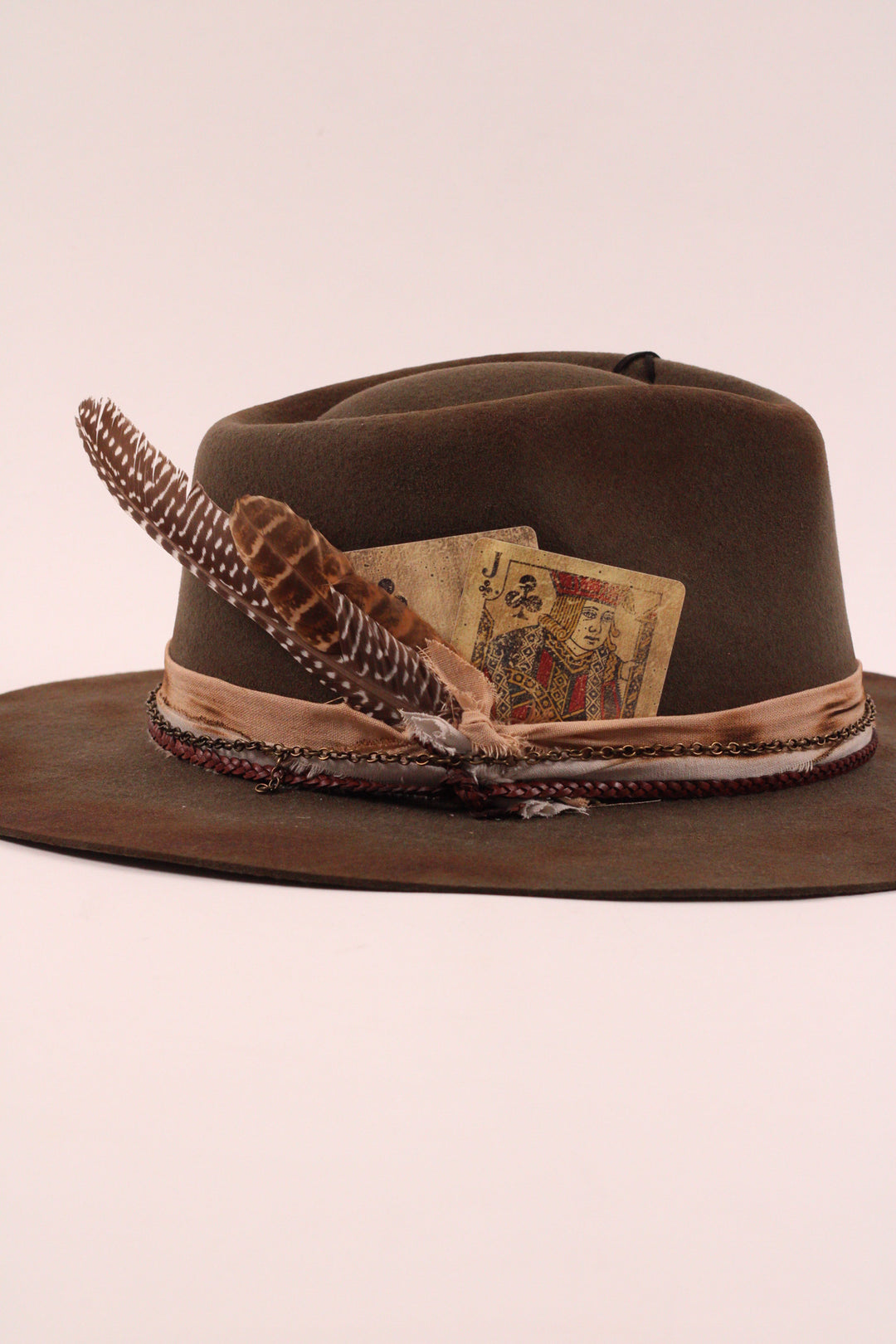 The Frankie Rancher - Wool Felt - Olive distressed