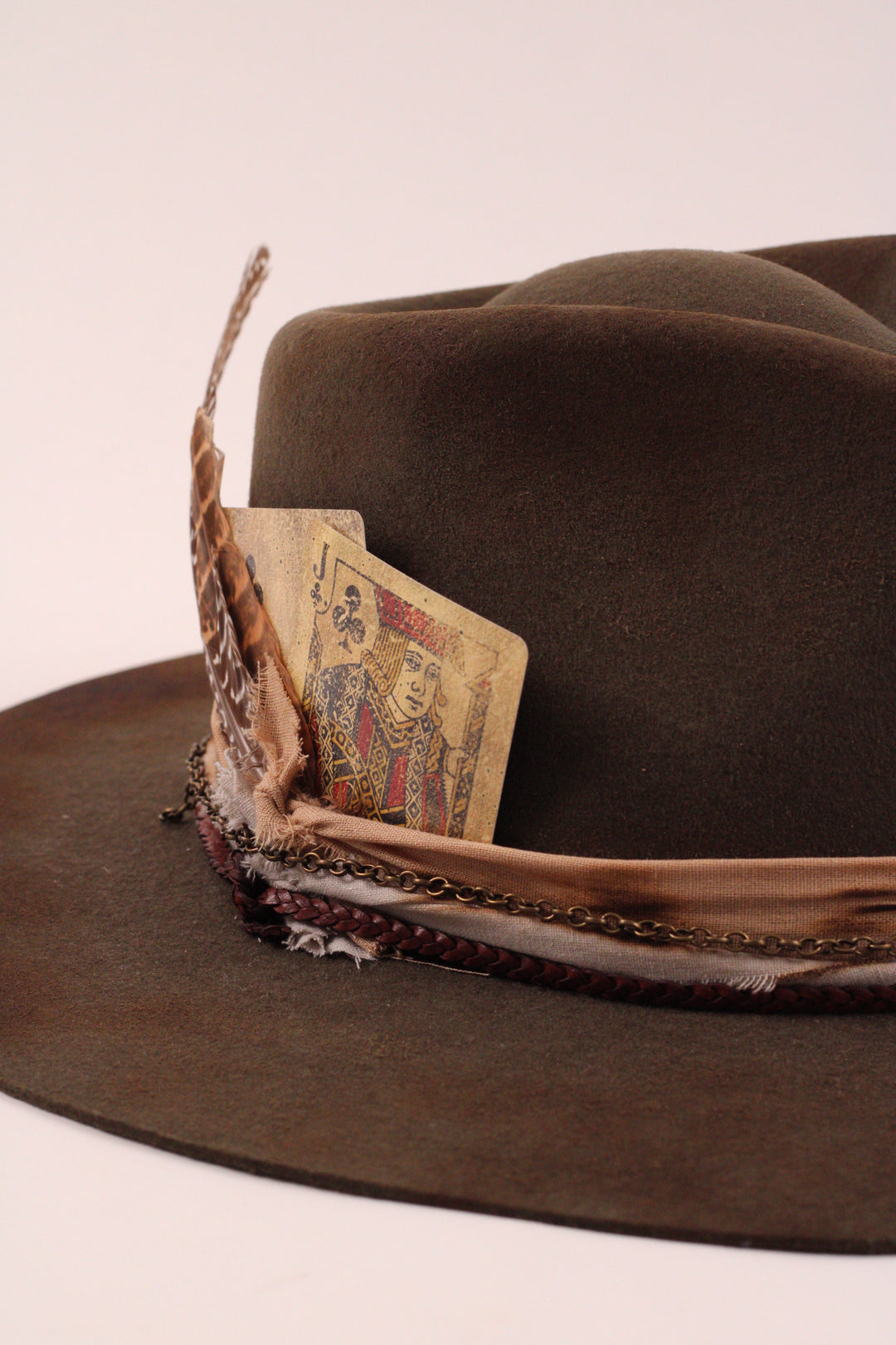 The Frankie Rancher - Wool Felt - Olive distressed