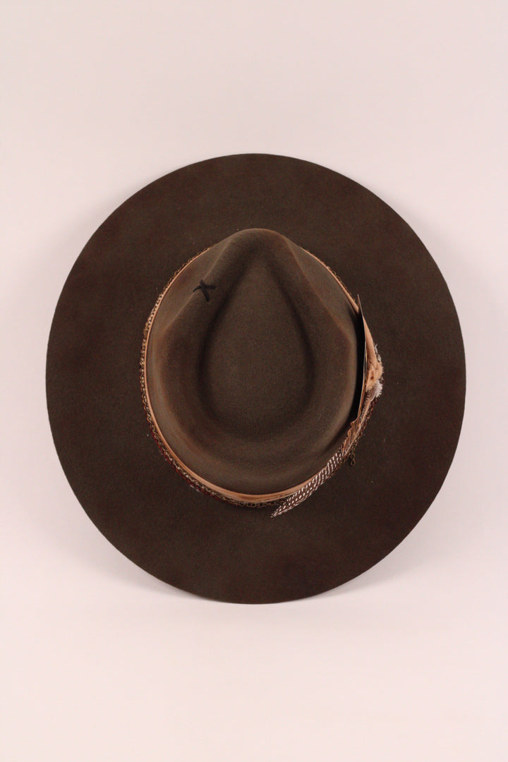 The Frankie Rancher - Wool Felt - Olive distressed
