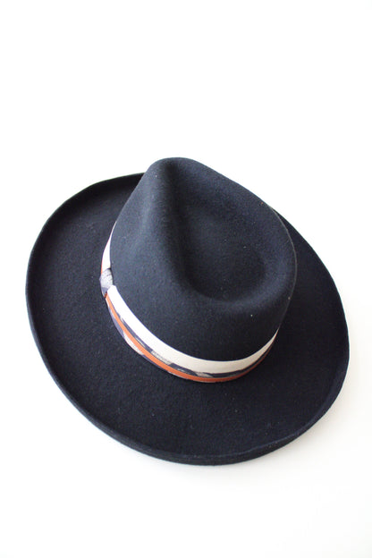 The Gypsy Wool Felt Pencil Brim - Black