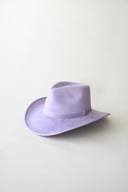 Amarillo Vegan Suede Cowboy Rancher Hat- Lavender