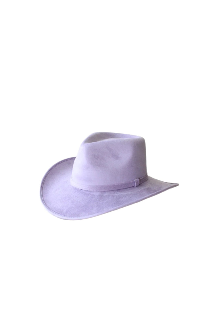 Amarillo Vegan Suede Cowboy Rancher Hat- Lavender