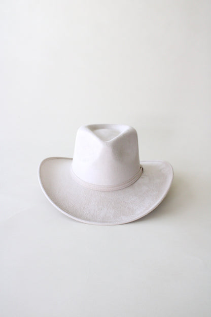 Amarillo Vegan Suede Cowboy Rancher Hat- Ivory