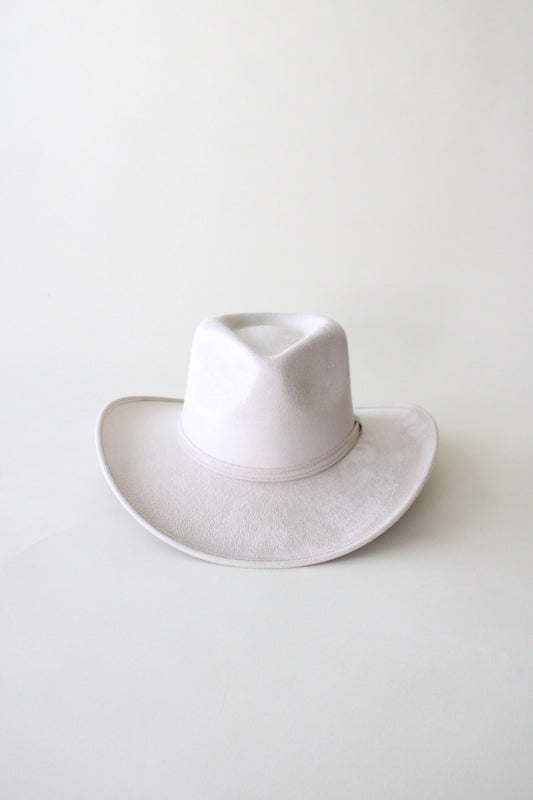 Amarillo Vegan Suede Cowboy Rancher Hat- Ivory