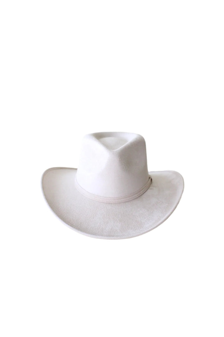 Amarillo Vegan Suede Cowboy Rancher Hat- Ivory
