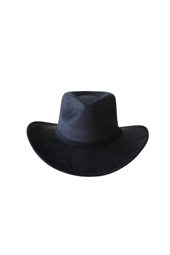 Amarillo Vegan Suede Cowboy Rancher Hat- Black