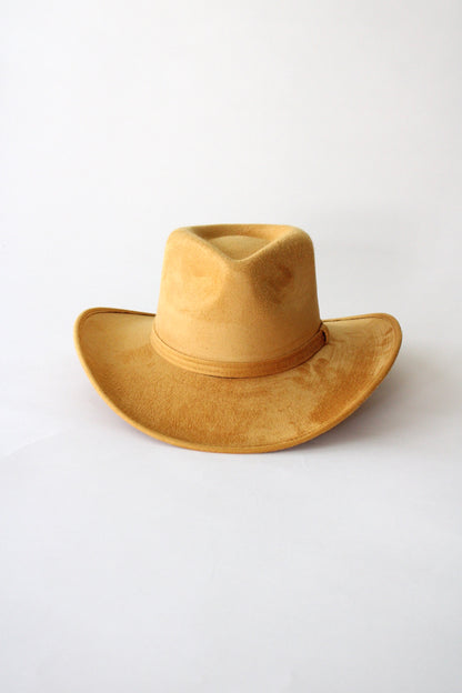 Amarillo Vegan Suede Cowboy Rancher Hat- Mustard