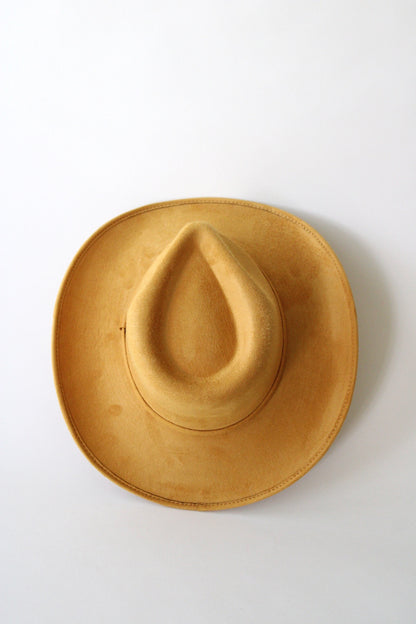 Amarillo Vegan Suede Cowboy Rancher Hat- Mustard