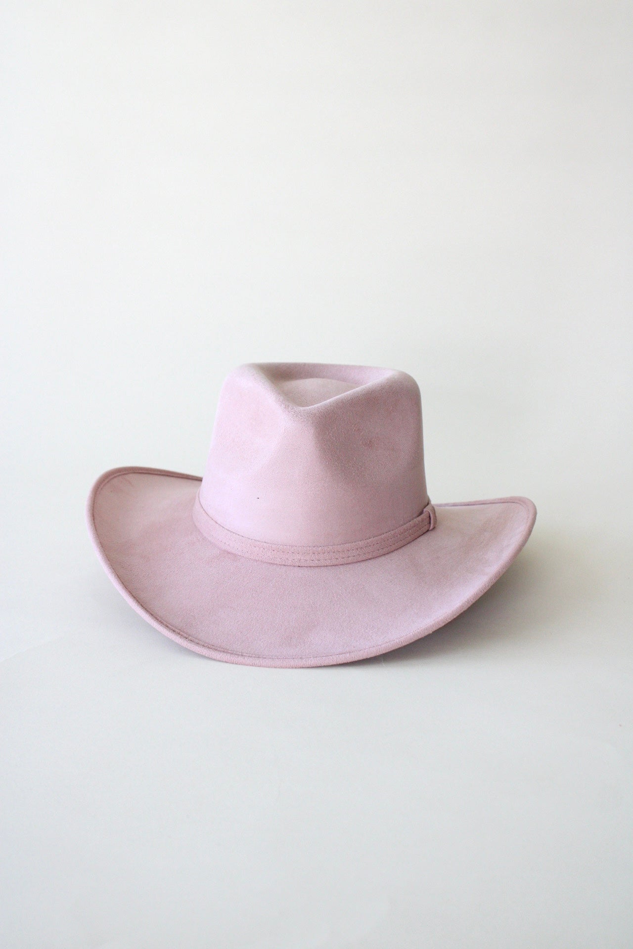 Amarillo Vegan Suede Cowboy Rancher Hat- Pale Dusty Rose