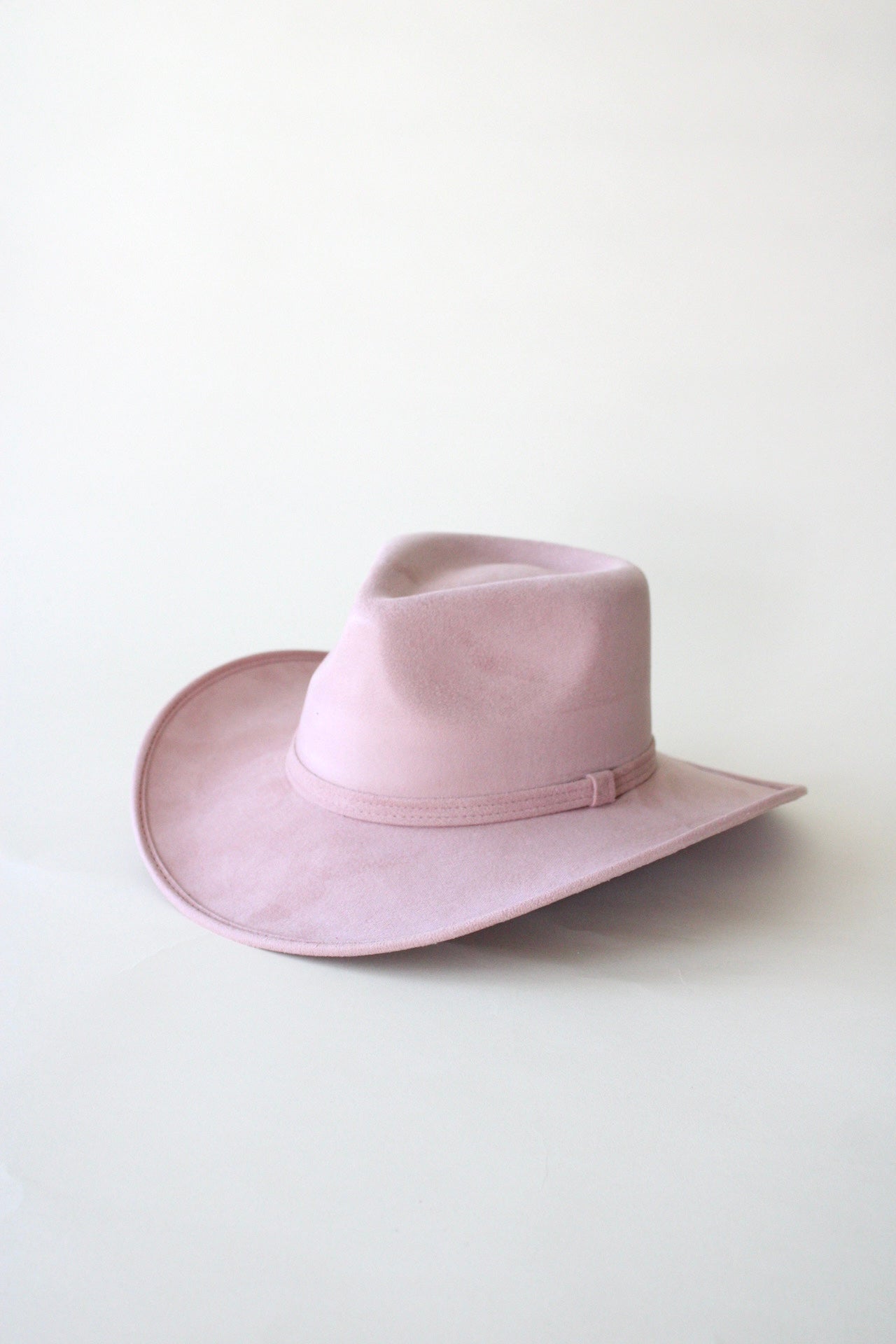 Amarillo Vegan Suede Cowboy Rancher Hat- Pale Dusty Rose