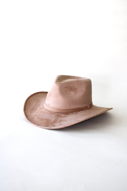 Amarillo Vegan Suede Cowboy Rancher Hat- Cappuccino