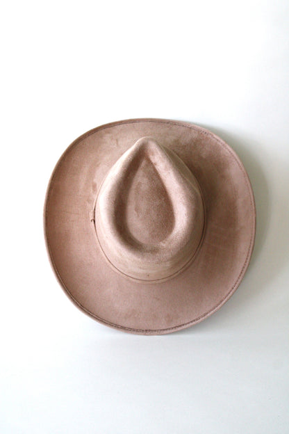 Amarillo Vegan Suede Cowboy Rancher Hat- Cappuccino