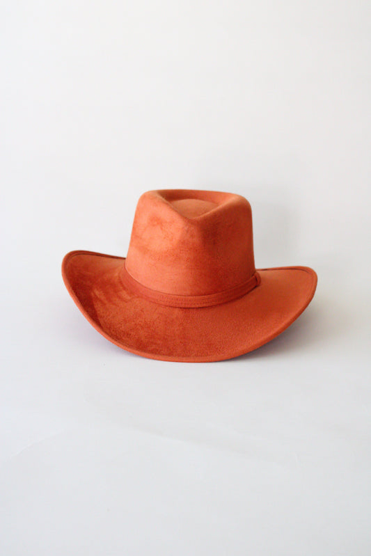 Amarillo Vegan Suede Cowboy Rancher Hat- Orange