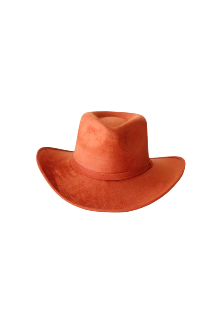 Amarillo Vegan Suede Cowboy Rancher Hat- Orange