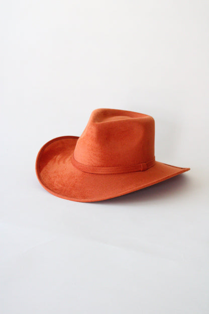 Amarillo Vegan Suede Cowboy Rancher Hat- Orange