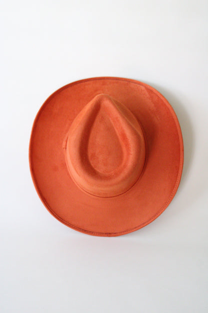 Amarillo Vegan Suede Cowboy Rancher Hat- Orange