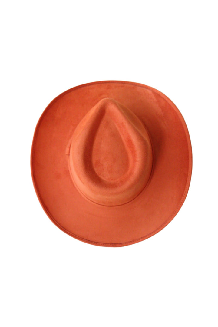 Amarillo Vegan Suede Cowboy Rancher Hat- Orange