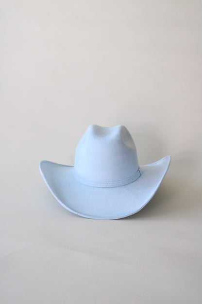 Austin Vegan Suede Cowboy Hat- Sky Blue w/o Band