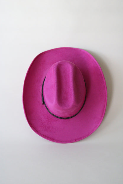 Texana Vegan Suede Cowboy Hat- Magenta