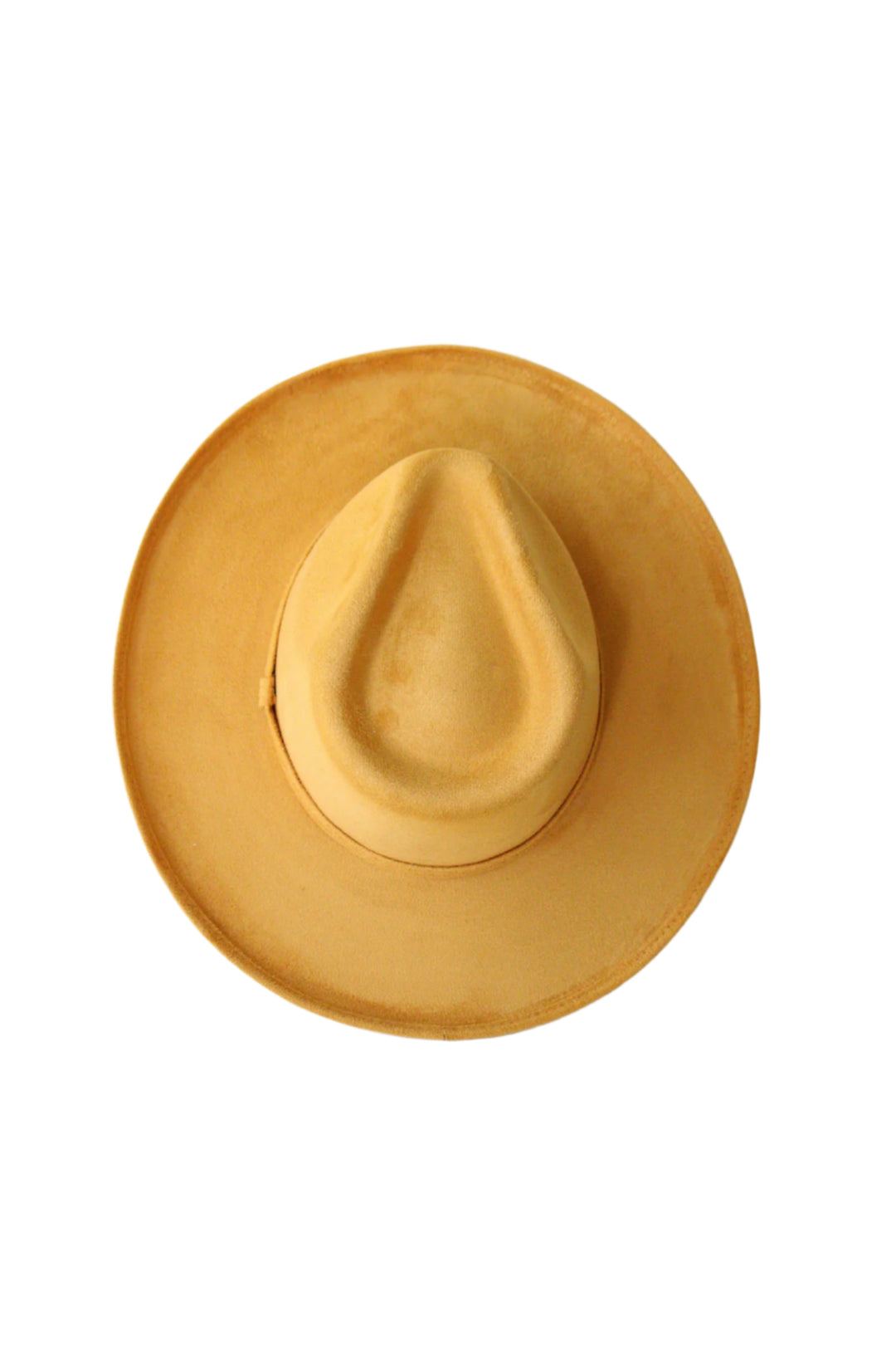 Vegan Suede Rancher Hat - Pencil Brim - Mustard