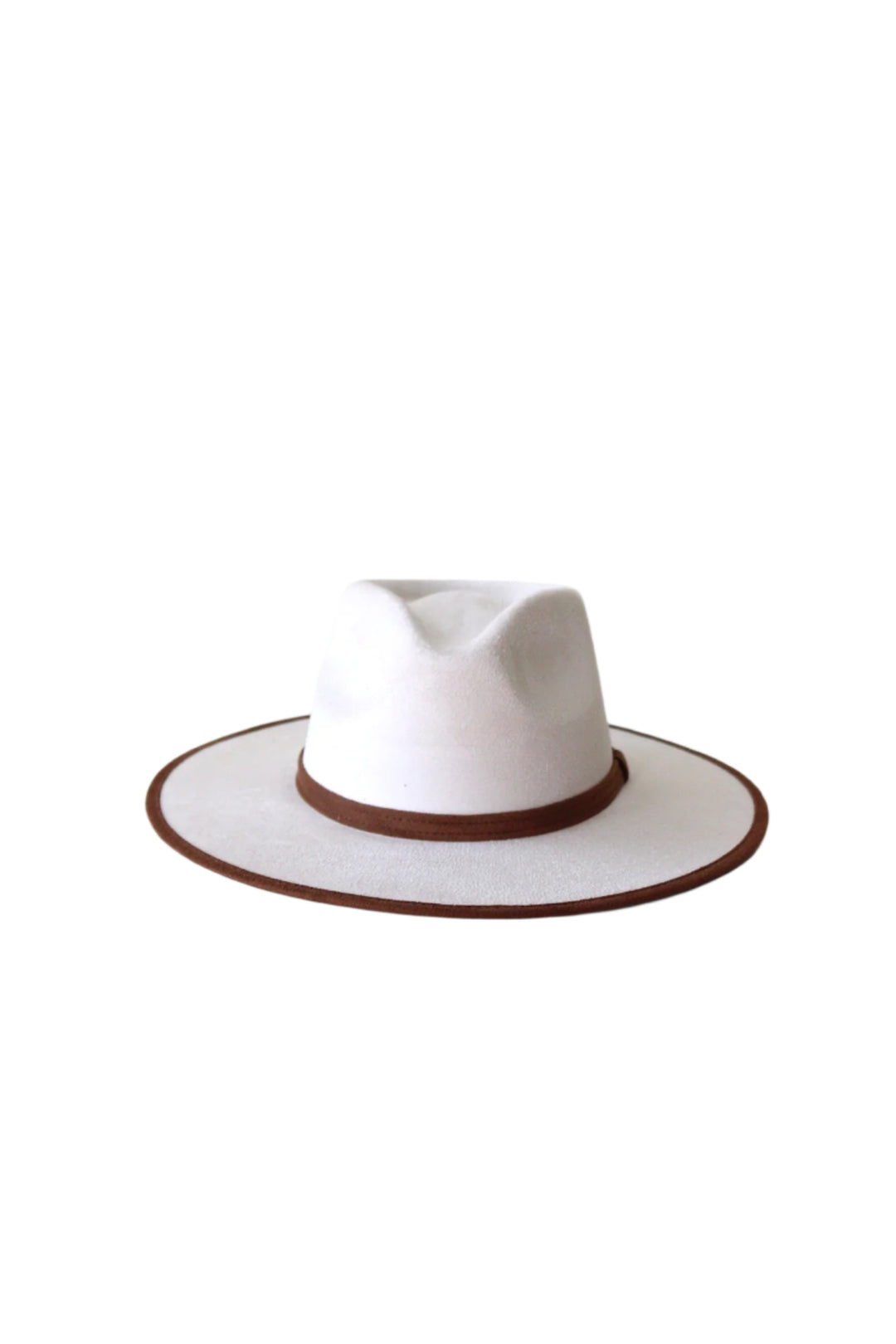 Vegan Suede Rancher Hat -Duo Tone - Ivory + Caramel