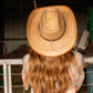 Red Rock Palm Leaf Mesa Cowboy Hat - Saddle Brown