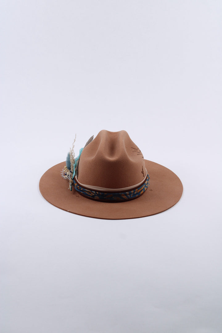 The Sienna Cattlemen Wool Flat Brim - Tan Custom