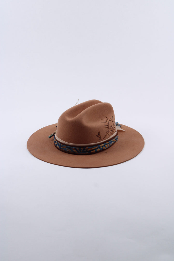 The Sienna Cattlemen Wool Flat Brim - Tan Custom