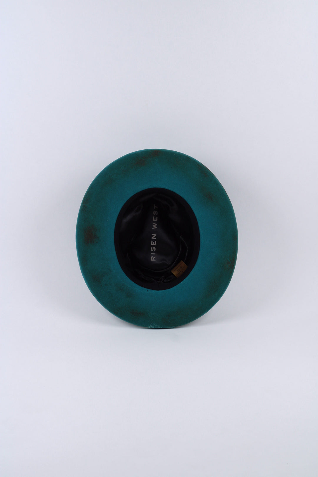 The Jamie - Wool Felt - Turquoise pencil brim distressed