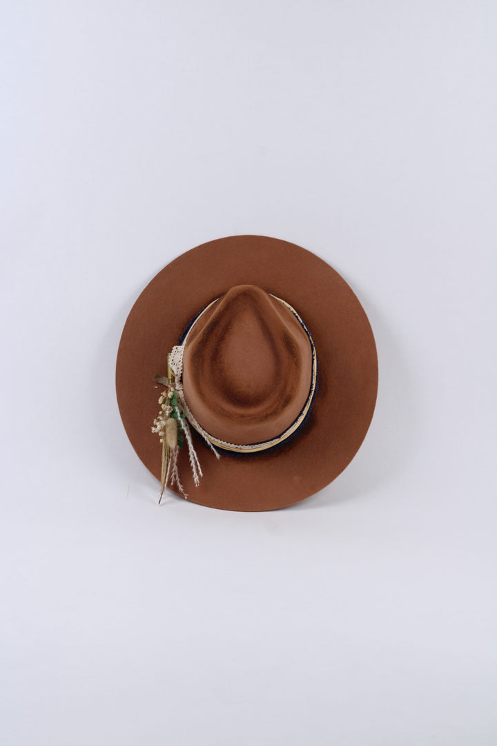The Ella Rancher - Wool Felt - Tan Vintage Distressed