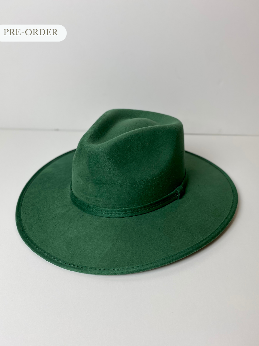 PREORDER Vegan Suede Rancher Hat - Hunter Green