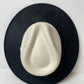 Vegan Suede Rancher Hat - Black + Ivory