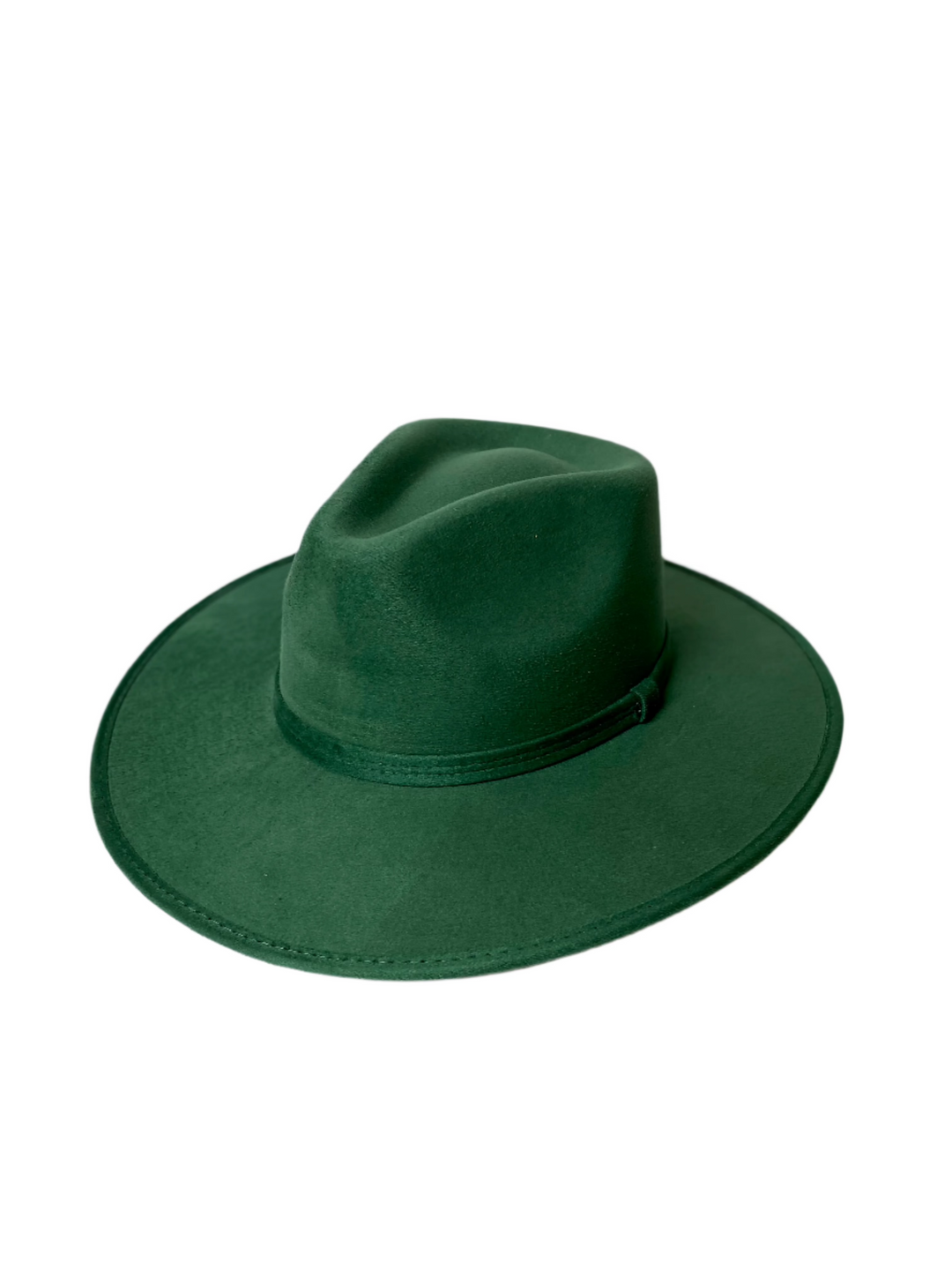 Vegan Suede Rancher Hat Hunter Green - Main Image