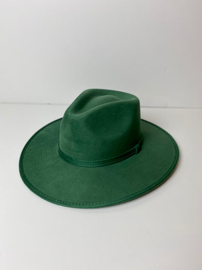 Vegan Suede Rancher Hat - Hunter Green