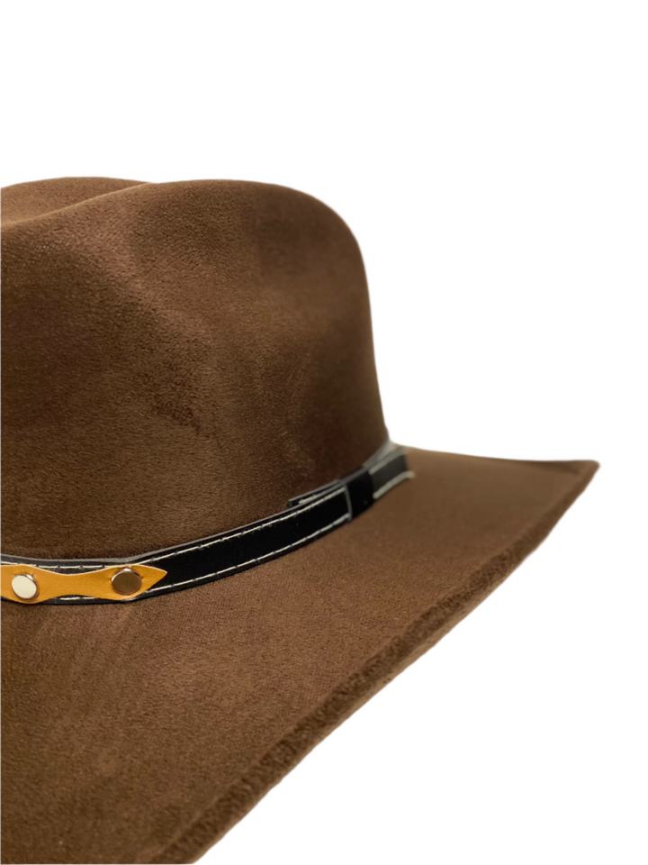 Austin Vegan Suede Cowboy Hat- Chocolate Brown