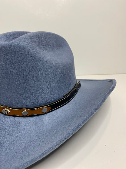 Texana Vegan Suede Cowboy Hat- Peacock Blue
