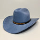Austin Vegan Suede Cowboy Hat- Peacock Blue