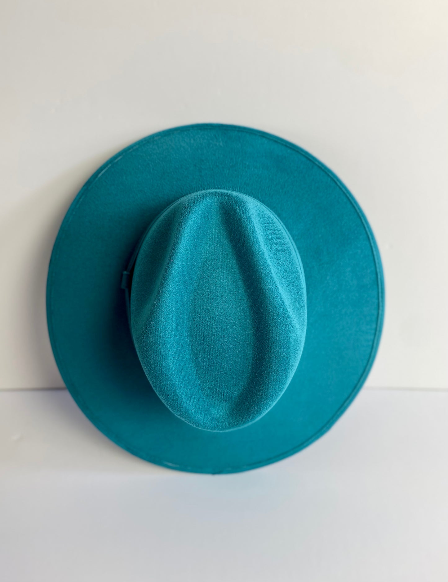 Vegan Suede Western Cowboy Hat- Teal
