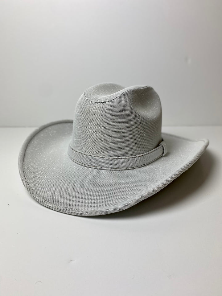 Western Cowboy Glitter Hat- White