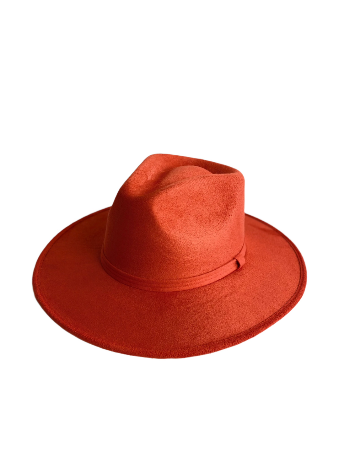 Vegan Suede Rancher Hat - Sunset Orange