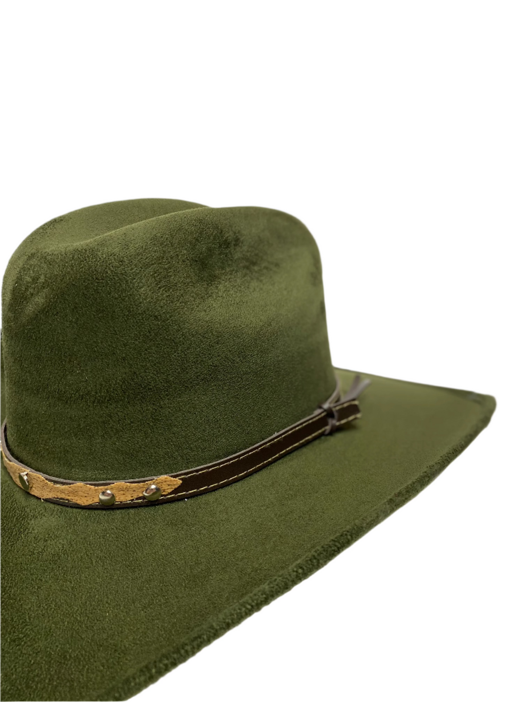 Austin Vegan Suede Cowboy Hat- Olive Green
